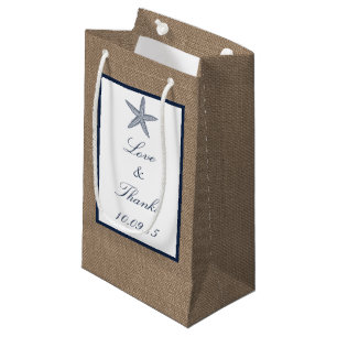 Sacola Para Presentes Pequena A coleção do casamento de praia de serapilheira