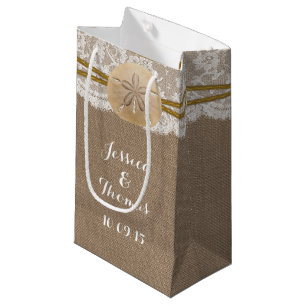 Sacola Para Presentes Pequena A coleção rústica do casamento de praia do dól