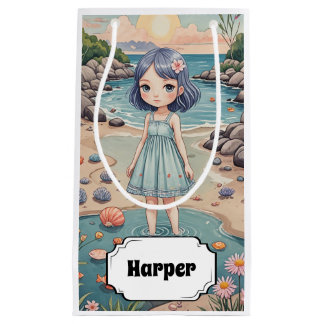 Sacola Para Presentes Pequena A felicidade de Beachcomber é personalizada