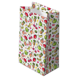 Sacola Para Presentes Pequena a mão tirada frutifica teste padrão