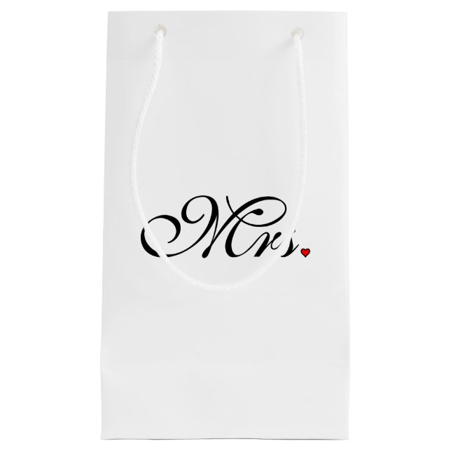 Sacola Para Presentes Pequena A Sra. Esposa Noiva Seu Ela Weds recentemente (Frente)