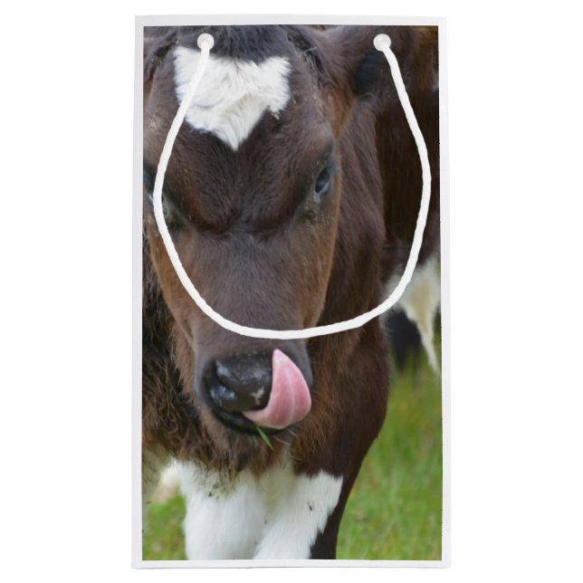 Sacola Para Presentes Pequena A vaca lambe (Verso)
