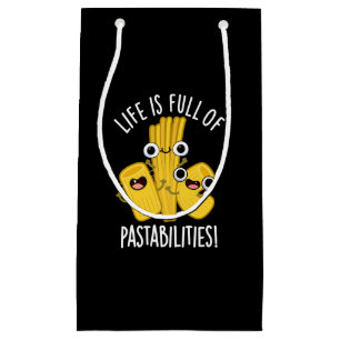 Sacola Para Presentes Pequena A Vida É Cheio De Pastagens Engraçadas Pun Dark BG