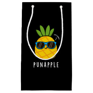 Sacola Para Presentes Pequena Abacaxi-Fruta Engraçado-maçã-polpa-escura BG
