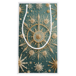 Sacola Para Presentes Pequena Abraço do Ouro de inverno: Serenata com floco de n