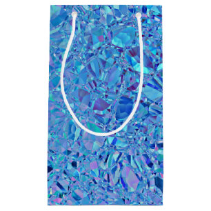 Sacola Para Presentes Pequena Abstrato Crystal Turquoise e Blue
