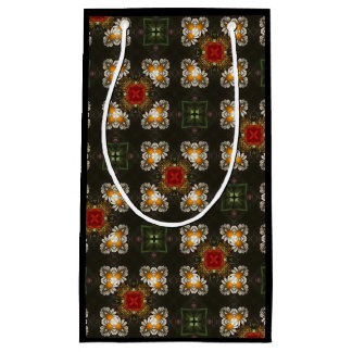 Sacola Para Presentes Pequena Abstrato de cruz festiva vermelha