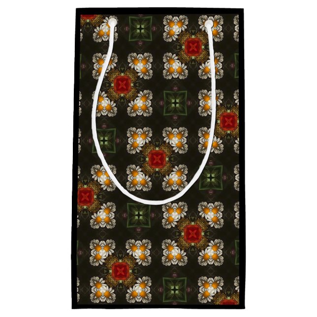 Sacola Para Presentes Pequena Abstrato de cruz festiva vermelha (Frente)