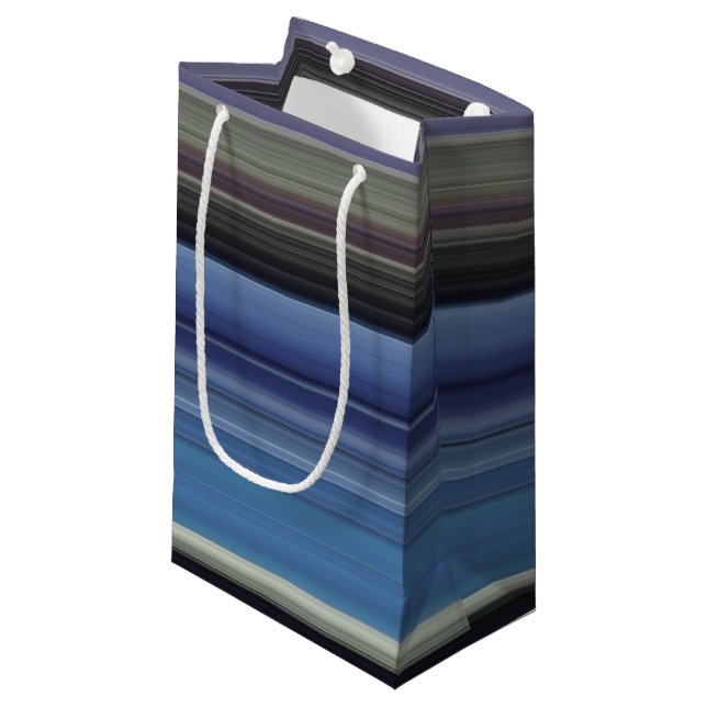 Sacola Para Presentes Pequena Abstrato nº 1: Azul e cinza (Frente inclinada)