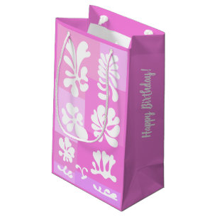Sacola Para Presentes Pequena Abstrato personalizado forma Design a cor-de-rosa