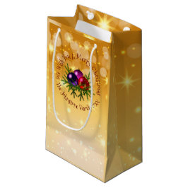 Sacola Para Presentes Pequena Adicionar Nome Correspondente ao Natal no Dourado 