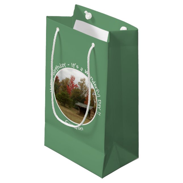 Sacola Para Presentes Pequena Adirondack Lean-to em Itens de Festa de aniversári (Frente inclinada)