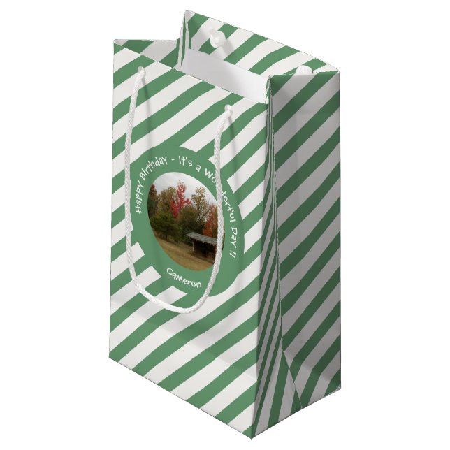 Sacola Para Presentes Pequena Adirondack Lean-to em Itens de Festa de aniversári (Frente inclinada)