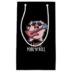 Sacola Para Presentes Pequena Adoro Porco E Rolo Música Engraçada Porco Escuro B