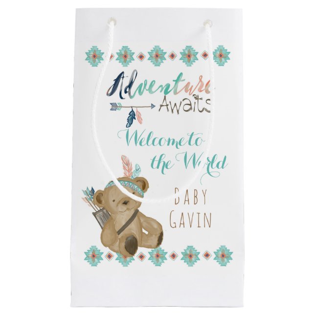 Sacola Para Presentes Pequena Adventure Aguarda Saco do Urso (Frente)