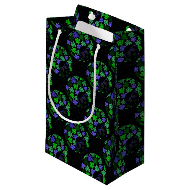 Sacola Para Presentes Pequena Afro Diva Verde & Azul (Frente inclinada)