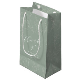 Sacola Para Presentes Pequena Agradecimento Minimalista de Chuveiro de Noiva Flo