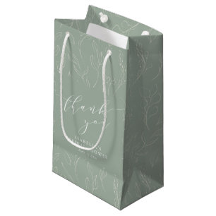Sacola Para Presentes Pequena Agradecimento Minimalista de Chuveiro de Noiva Flo
