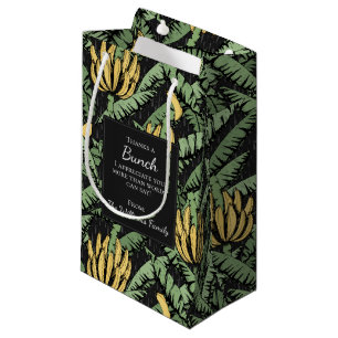 Sacola Para Presentes Pequena Agradecimentos Pretos por um Monte de Bananas Trop