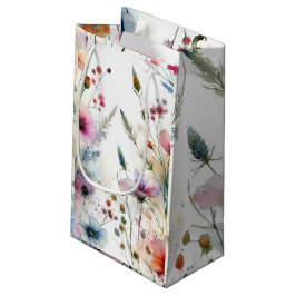 Sacola Para Presentes Pequena Alcool Tinta Floral