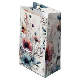 Sacola Para Presentes Pequena Alcool Tinta Floral