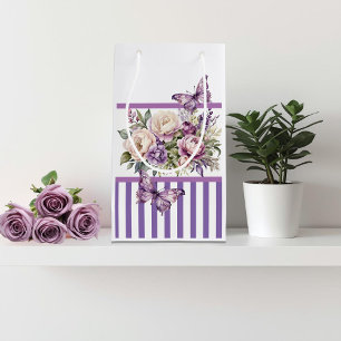 Sacola Para Presentes Pequena Algodão Roxo Pequeno Saco Floral