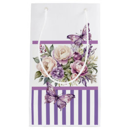 Sacola Para Presentes Pequena Algodão Roxo Pequeno Saco Floral
