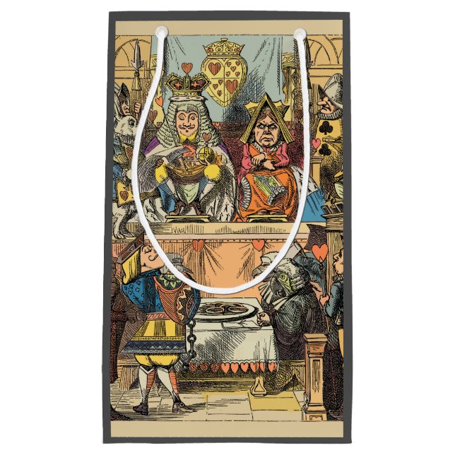 Sacola Para Presentes Pequena Alice no País das Maravilhas Cheshire Cat Caracter (Frente)