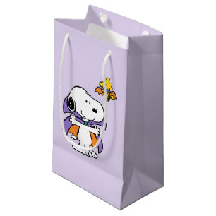 Sacola Para Presentes Pequena Amendoins Snoopy Woodstock Vampiro Halloween