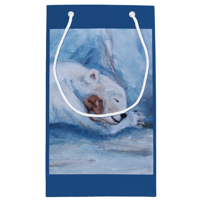 Sacola Para Presentes Pequena Amigos de sono urso e rato (Verso)