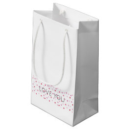 Sacola Para Presentes Pequena AMO-TE Artisan Pink Bolinhas Sweet Namorados