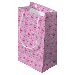 Sacola Para Presentes Pequena Amor Borboleta Rosa-Rosa