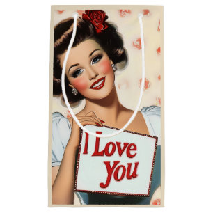 Sacola Para Presentes Pequena Amor com Pin-Up Retroativo