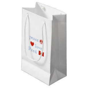 Sacola Para Presentes Pequena Amor e Peru da paz
