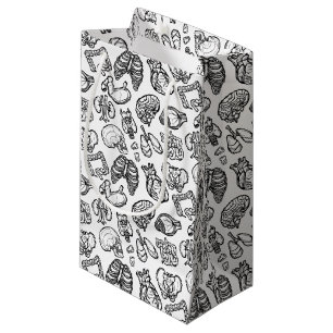 Sacola Para Presentes Pequena Anatomia Humana: Estranha Ciência Bio Skull Hallow