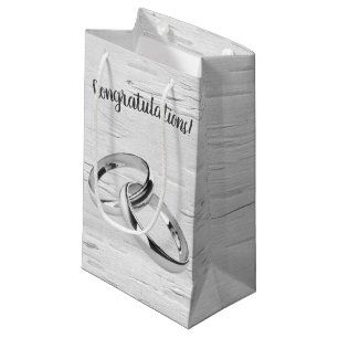Sacola Para Presentes Pequena Anéis De Casamento No Birge Branco