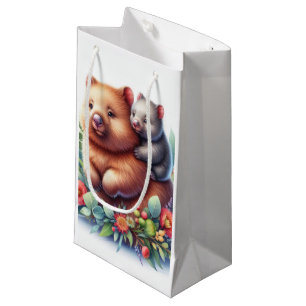 Sacola Para Presentes Pequena Animais da Vida Selvagem Wombat