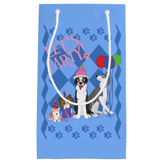 Sacola Para Presentes Pequena Animais de festa (Frente)