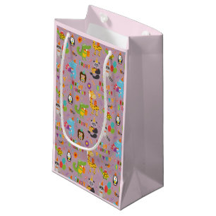 Sacola Para Presentes Pequena Animais Engraçados Feliz Aniversário   