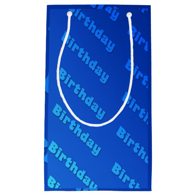 Sacola Para Presentes Pequena Aniversário (azul) (Frente)