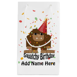 Sacola Para Presentes Pequena Aniversário bonito Bigfoot de Squatchy