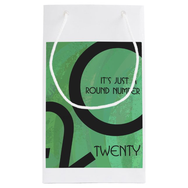 Sacola Para Presentes Pequena Aniversário da 20 da Década Verde (Verso)