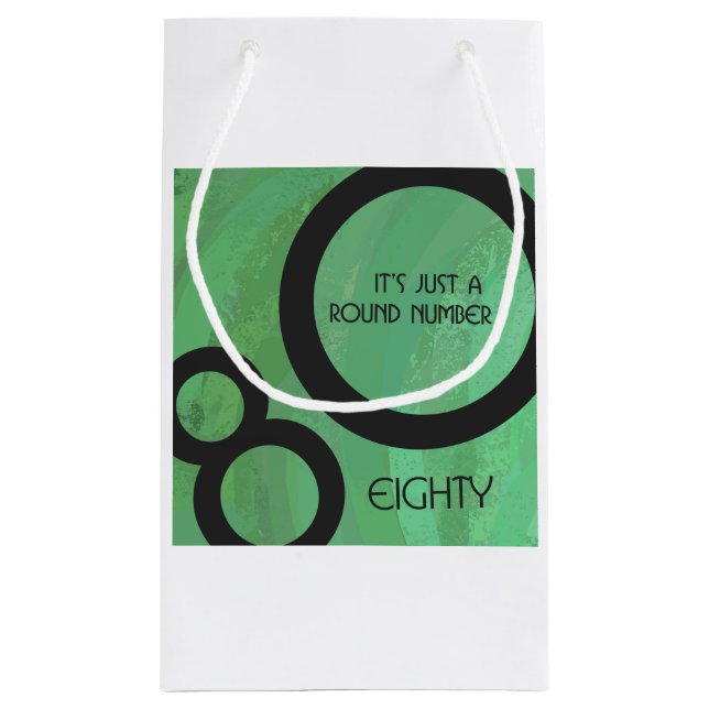 Sacola Para Presentes Pequena Aniversário da 80 da Década Verde (Verso)