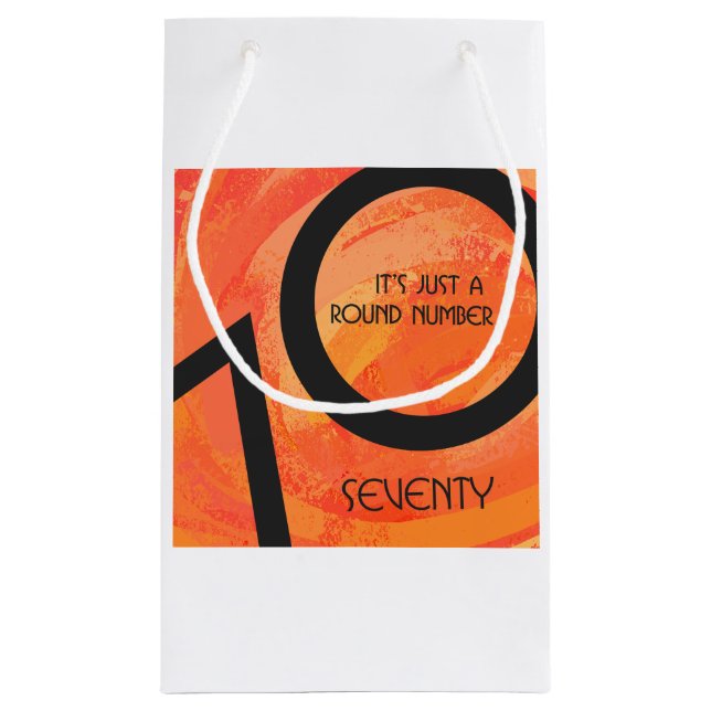 Sacola Para Presentes Pequena Aniversário da Década Orange 70 (Verso)