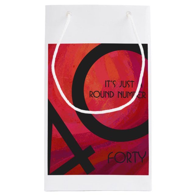 Sacola Para Presentes Pequena Aniversário da Década Vermelha 40 (Verso)