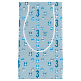 Sacola Para Presentes Pequena Aniversário de 3 anos Páscoa azul