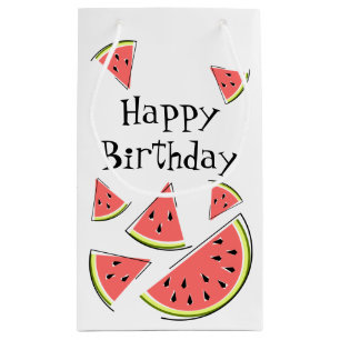 Sacola Para Presentes Pequena Aniversário de Peças de Melancia