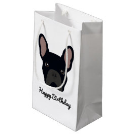 Sacola Para Presentes Pequena Aniversário do Cachorro Negro Branco