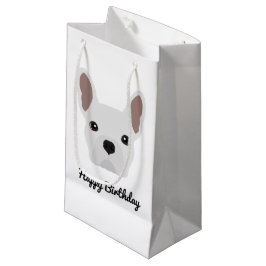 Sacola Para Presentes Pequena Aniversário do Cão-Grande Branco Branco