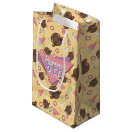 Sacola Para Presentes Pequena Aniversário do Hippo do Bebê Amarelo Retro